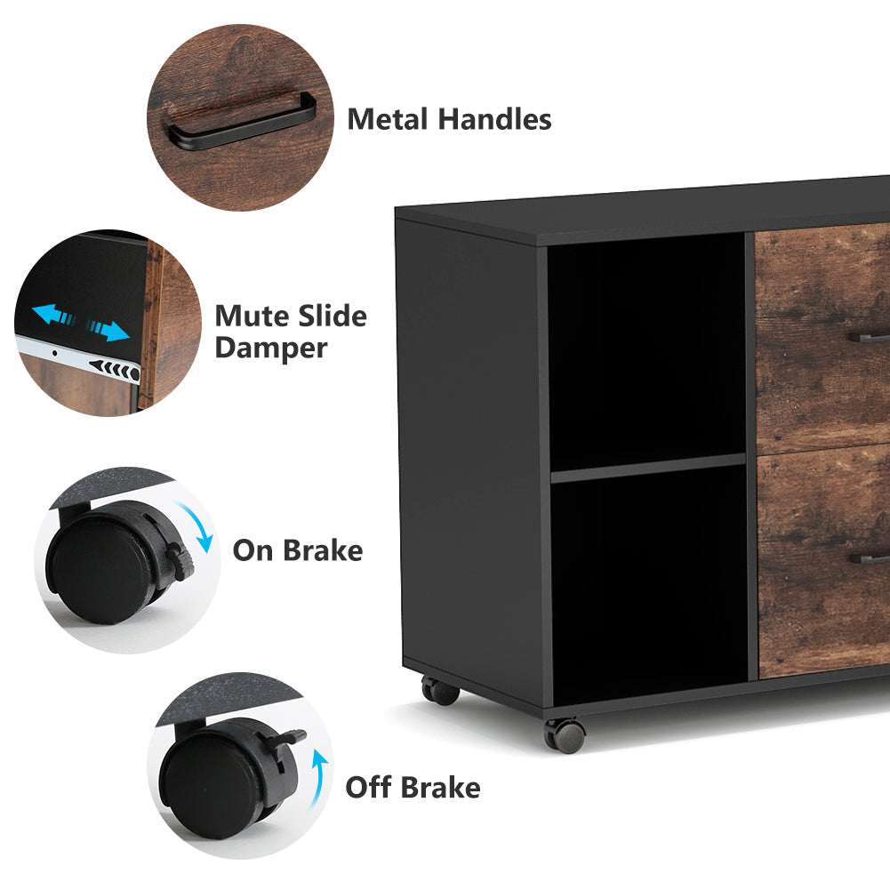 2-Drawer Mobile File Cabinet